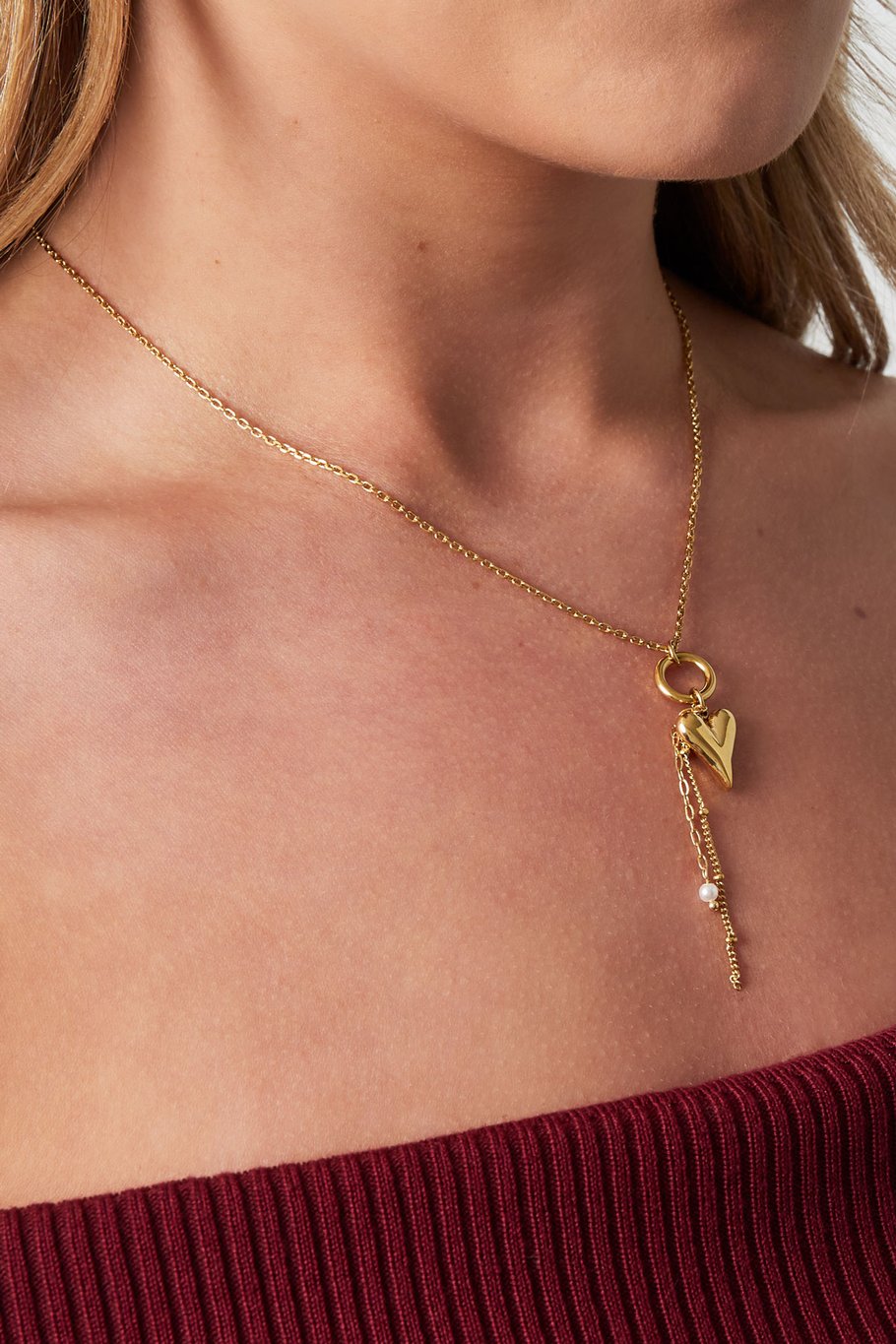 Reine Herzkette - Goldfarben Bild3